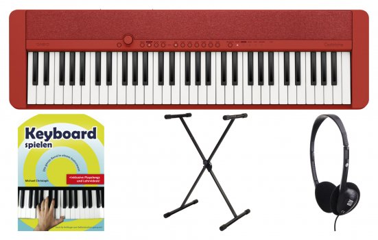 Casio CT-S1RD Casiotone Keyboard Rot Set