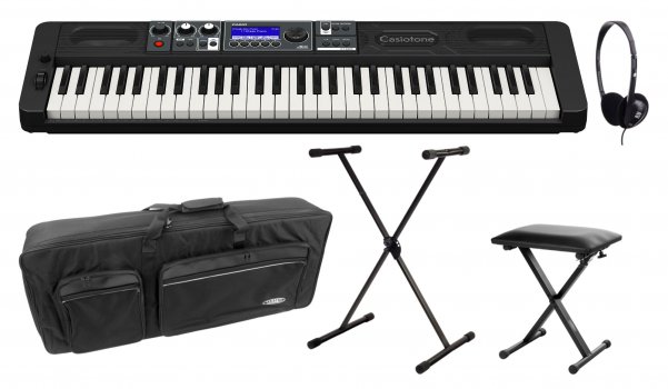 Casio CT-S500 Casiotone Keyboard Schwarz Deluxe Set