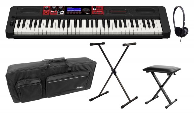 Casio CT-S1000V Casiotone Keyboard Schwarz Deluxe Set