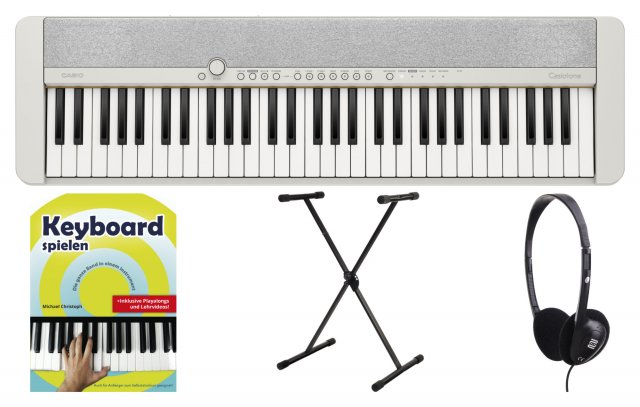 Casio CT-S1WE Casiotone Keyboard Weiß Set