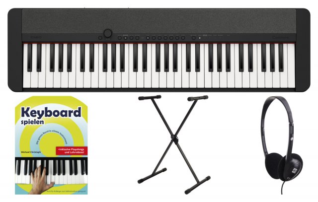 Casio CT-S1BK Casiotone Keyboard Schwarz Set