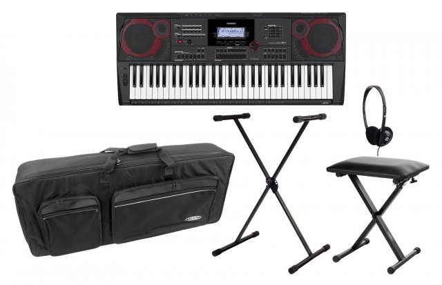 Casio CT-X5000 Midi Keyboard Deluxe Set inkl. Ständer, Kopfhörer, Bank & Tasche