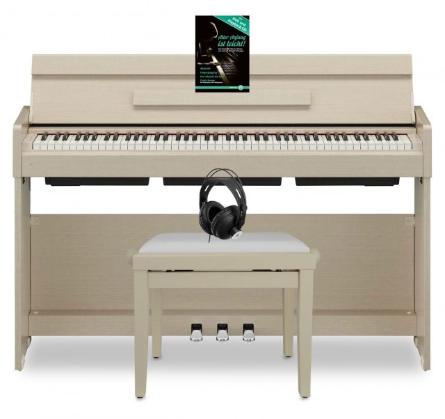 Yamaha YDP-S34 WA Arius Digitalpiano Weißesche Set inkl. Bank, Kopfhörer & Klavierschule