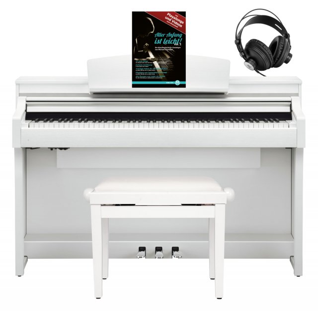 Yamaha CSP-170 WH Digitalpiano Weiß SET mit Kopfhörer, Bank & Schule