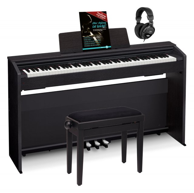Casio PX-770 BK Privia Digitalpiano schwarz Set inkl. Pianobank, Kopfhörer & Schule